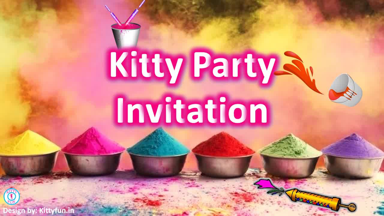 Holi Theme Kitty Party Video Invitation | Whatsapp Invitation | Kittyfun Invitations