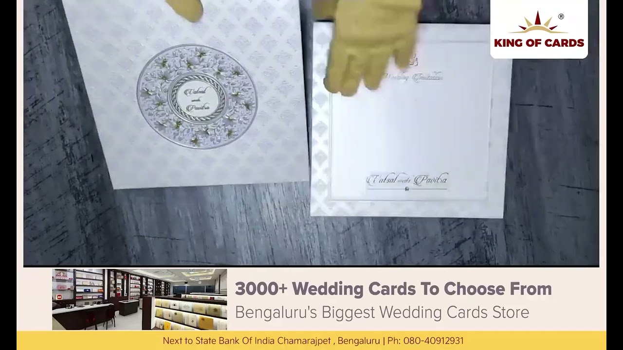Visit our largest store in Bangalore with 4000+ wedding card designs | Invitation Card- KMMW6012