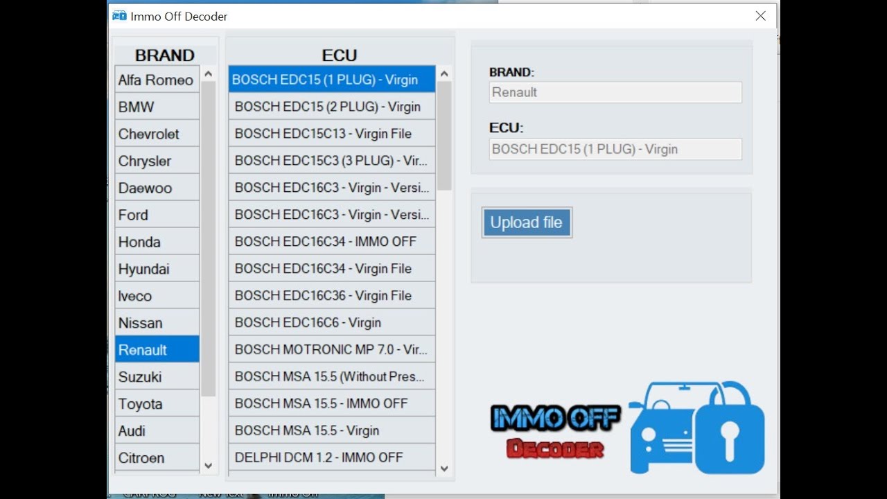 🔓 Immo Off Decoder &ndash; Best ECU Virgin & IMMO OFF Tool for Renault, BMW, Fiat, Peugeot, and More!