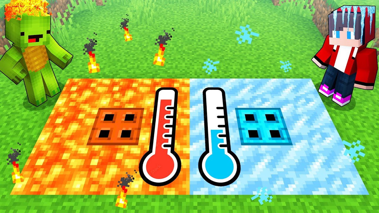 Mikey FIRE vs JJ ICE TRAPDOOR Survival Battle in Minecraft (Maizen)