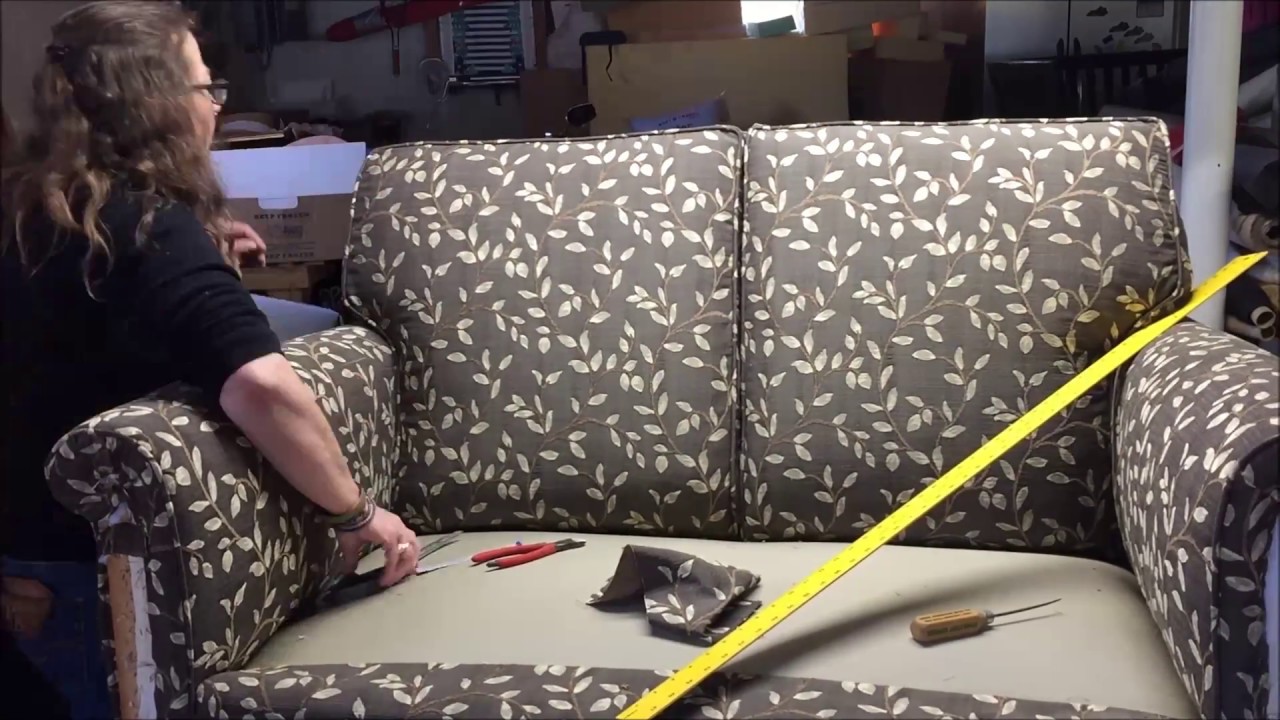DIY Loveseat Upholstery tutorial with detailed tips. Start to finish by a professional upholsterer