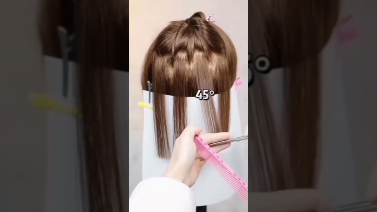 *0 degree haircut also known  Blunt cut has no elevation.*45 degree haircut has medium elevation .