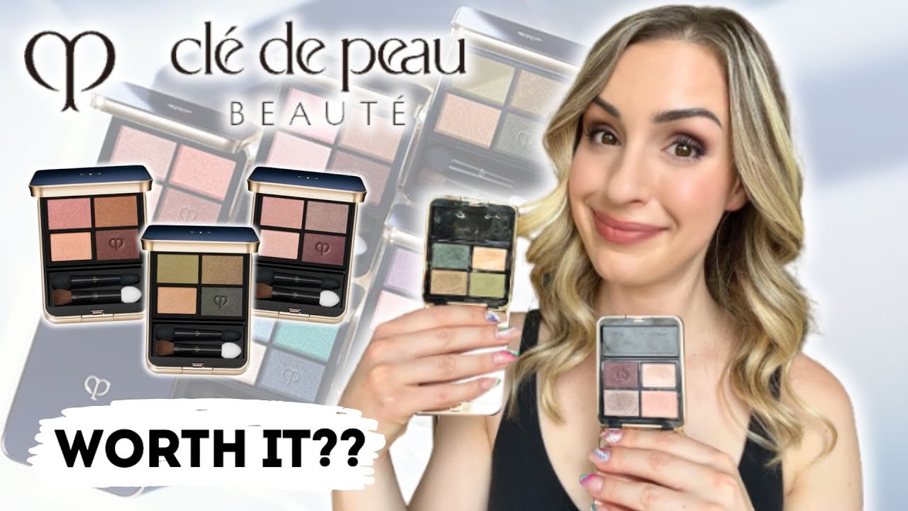 CLE DE PEAU EYE COLOR QUADS | REVIEW, SWATCHES | Sea Grass, Sundried Driftwood, Starlight Splendor