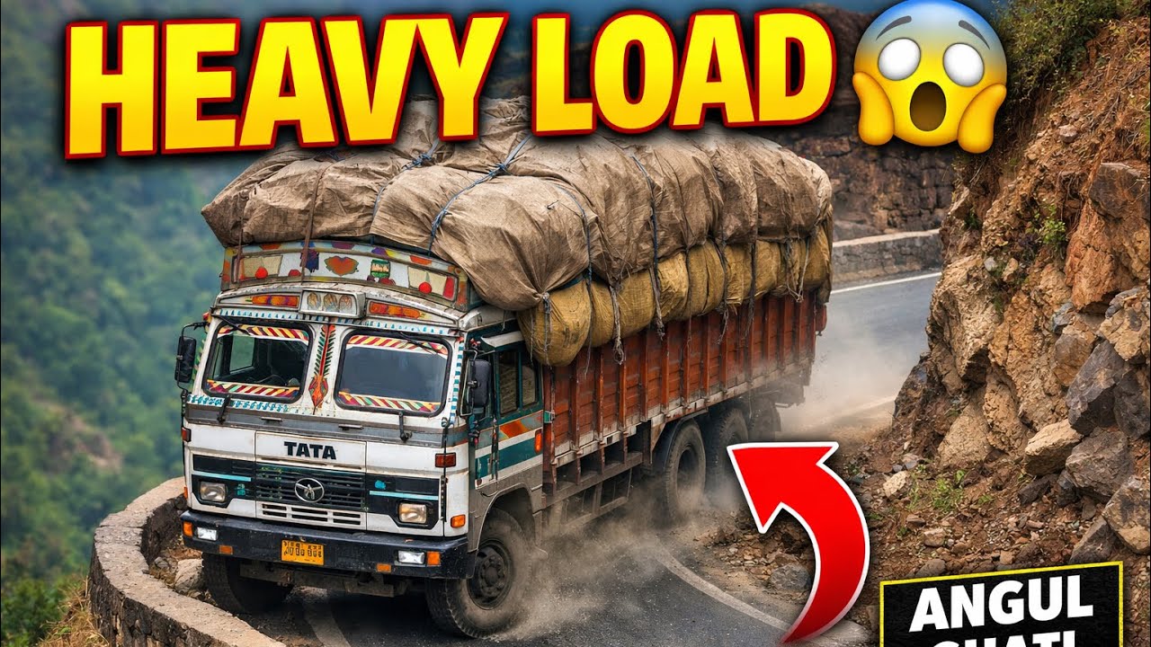Risky Journey! Loaded Truck on Angul Ghati Road 🚧