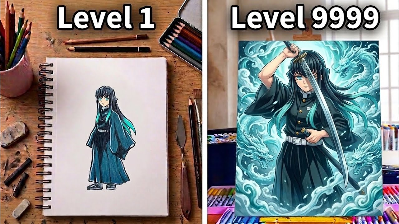 I painted Every Hashira in 1 minute vs 100 Hours