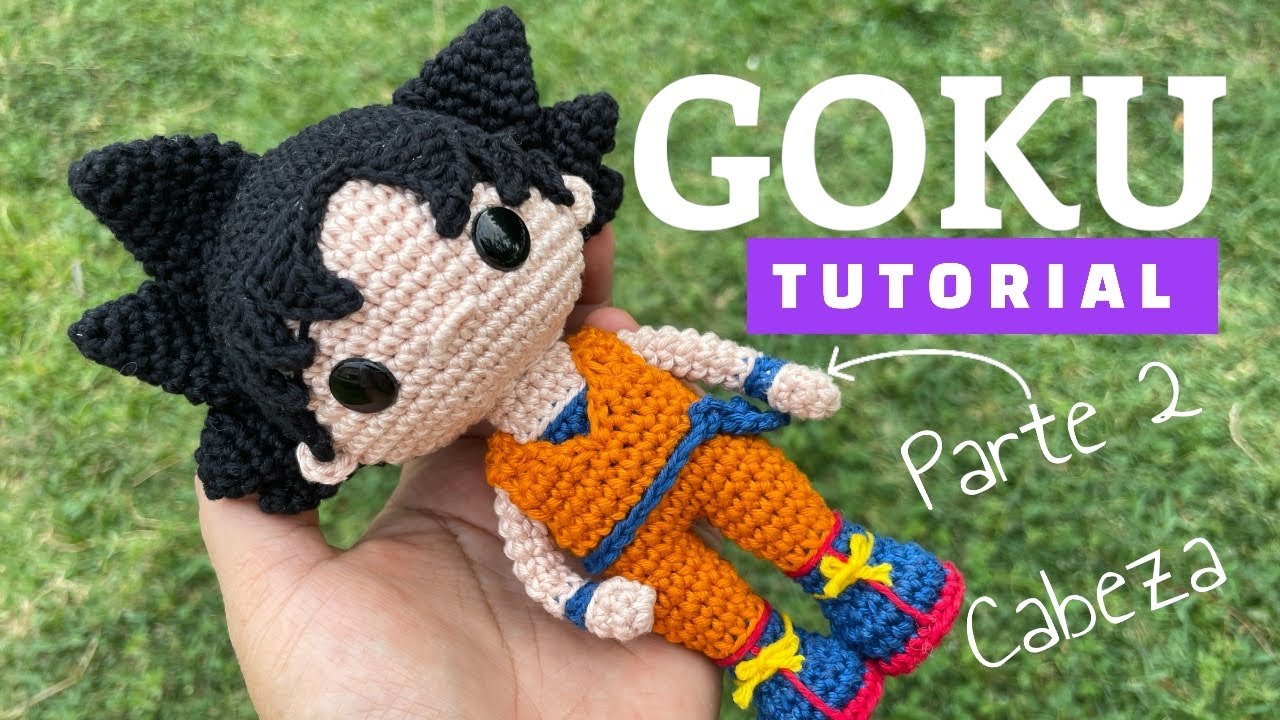 GOKU AMIGURUMI estilo FUNKO - Parte 2 Cabeza