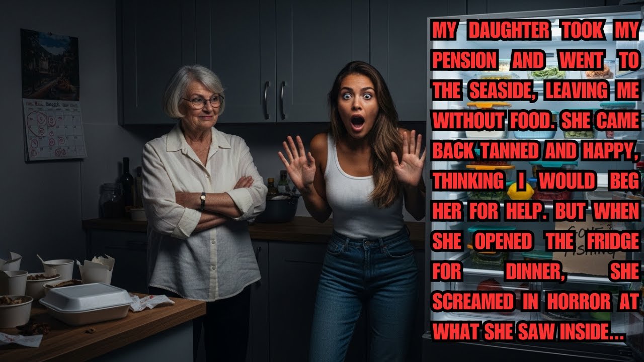 My daughter took my pension for a trip  when she opened the fridge, she screamed at what she saw
