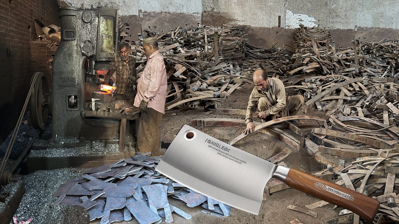 Incredible Process of Making Professional Butcher Knife From Old Truck Leaf Springs!