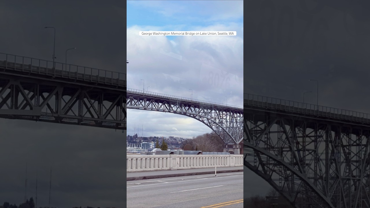 George Washington Memorial Bridge on LakeUnion (Seattle WA) #trending #seattle #lake #aurora #bridge