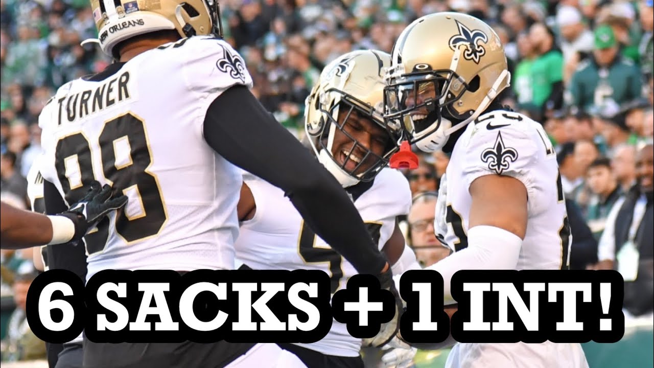 Saints Defense STUNS the Eagles! 6 Sacks + 1 INT!