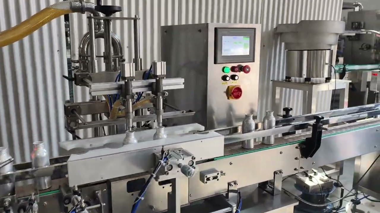 MTW  automatic 2heads perfume oil filling inner capping labeling machine