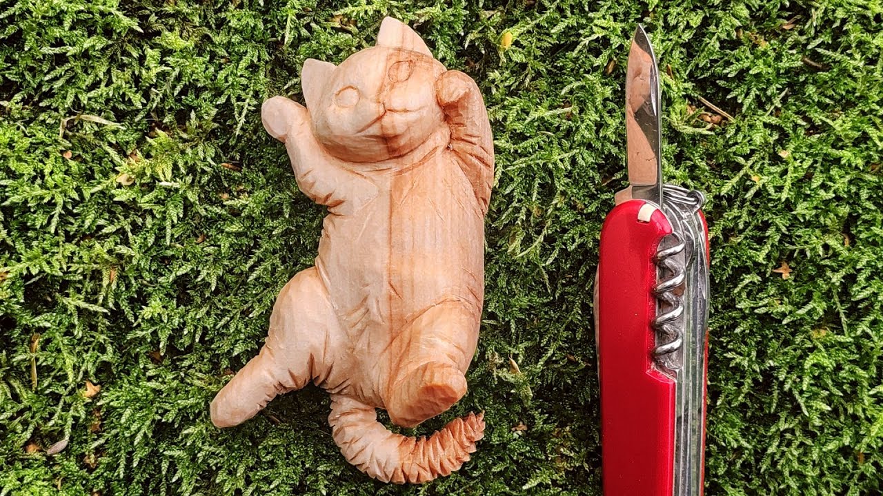 Whittle a Playful Kitten | Step-By-Step Tutorial