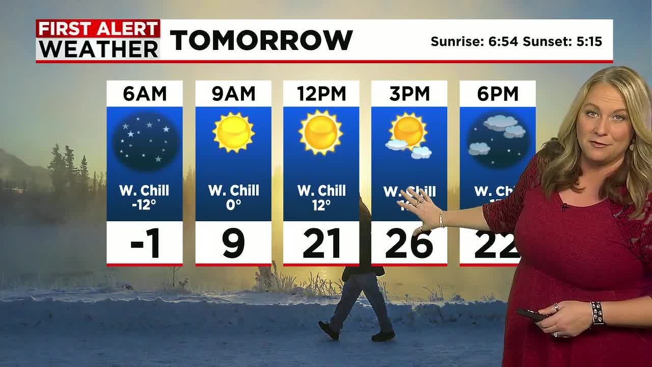 Janna's Sunday Night Forecast - Frigid Start Monday, then More Seasonable. Tracking Snow Tuesday.