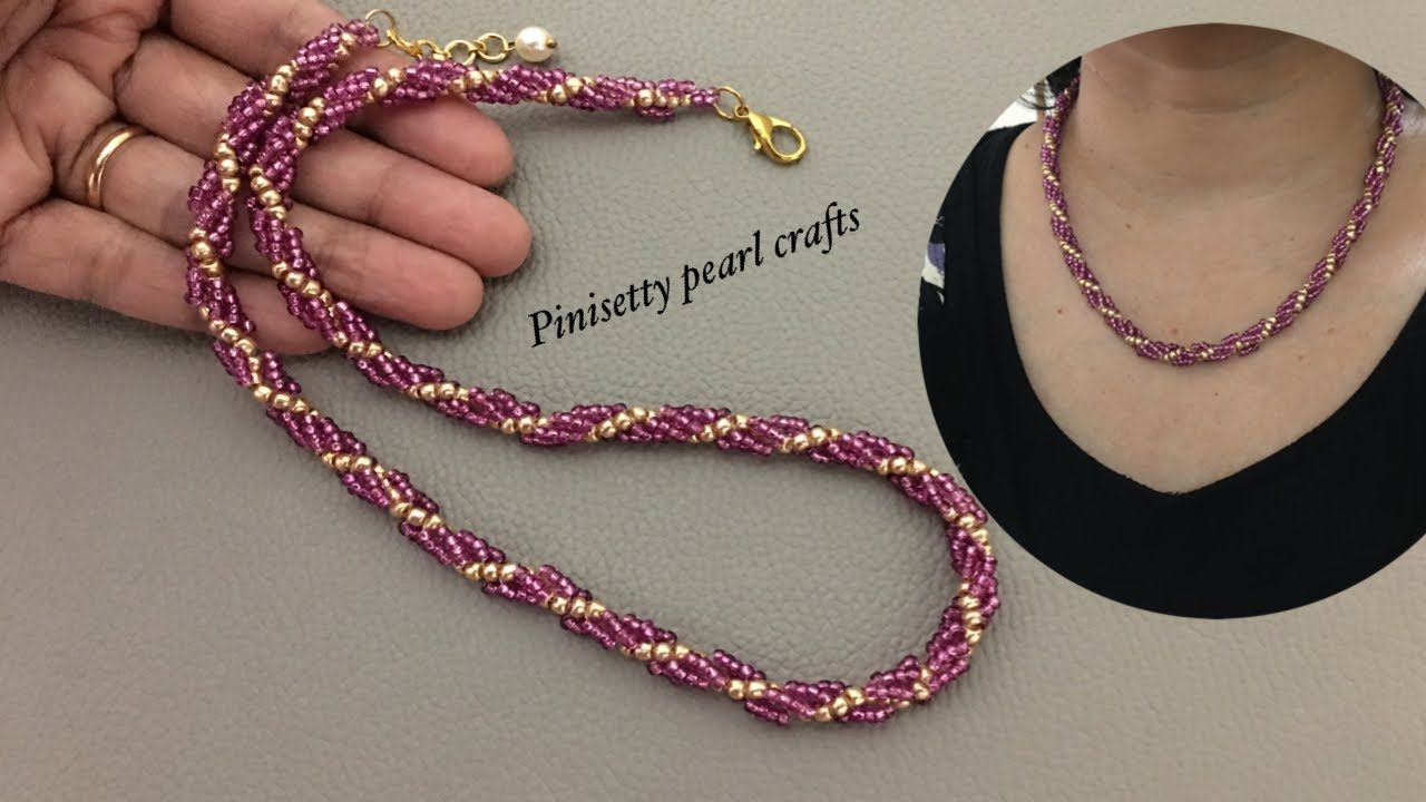 How to make beaded spiral rope/Seed bead twisted rope tutorial/Necklace or Bracelet making.