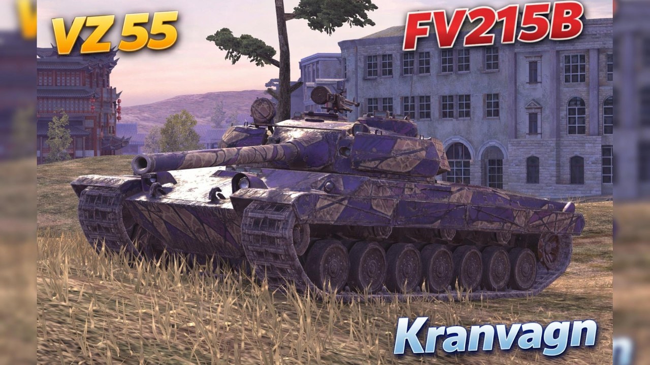 VZ 55 - Kranvagn - FV215B --WoT Blitz Gameplay