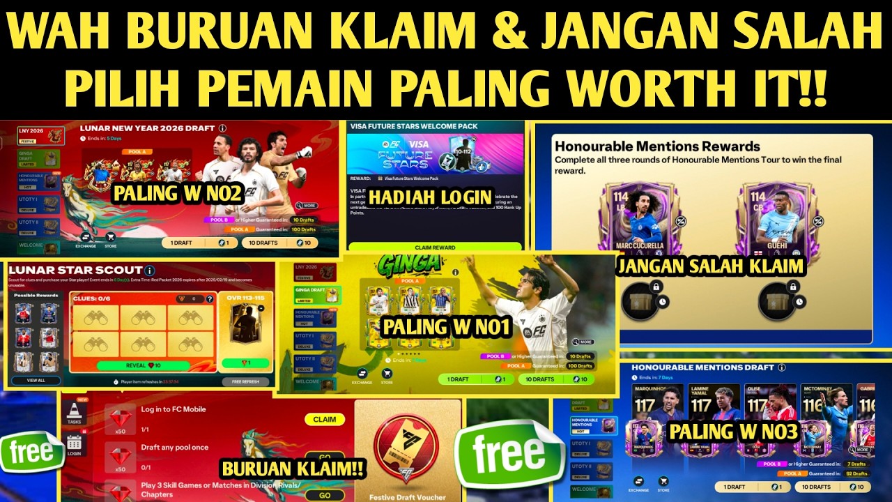SEBELUM LIMIT BURUAN KLAIM HADIAH GRATIS & JANGAN SALAH PILIH PEMAIN GACHA PALING WORTH IT!!