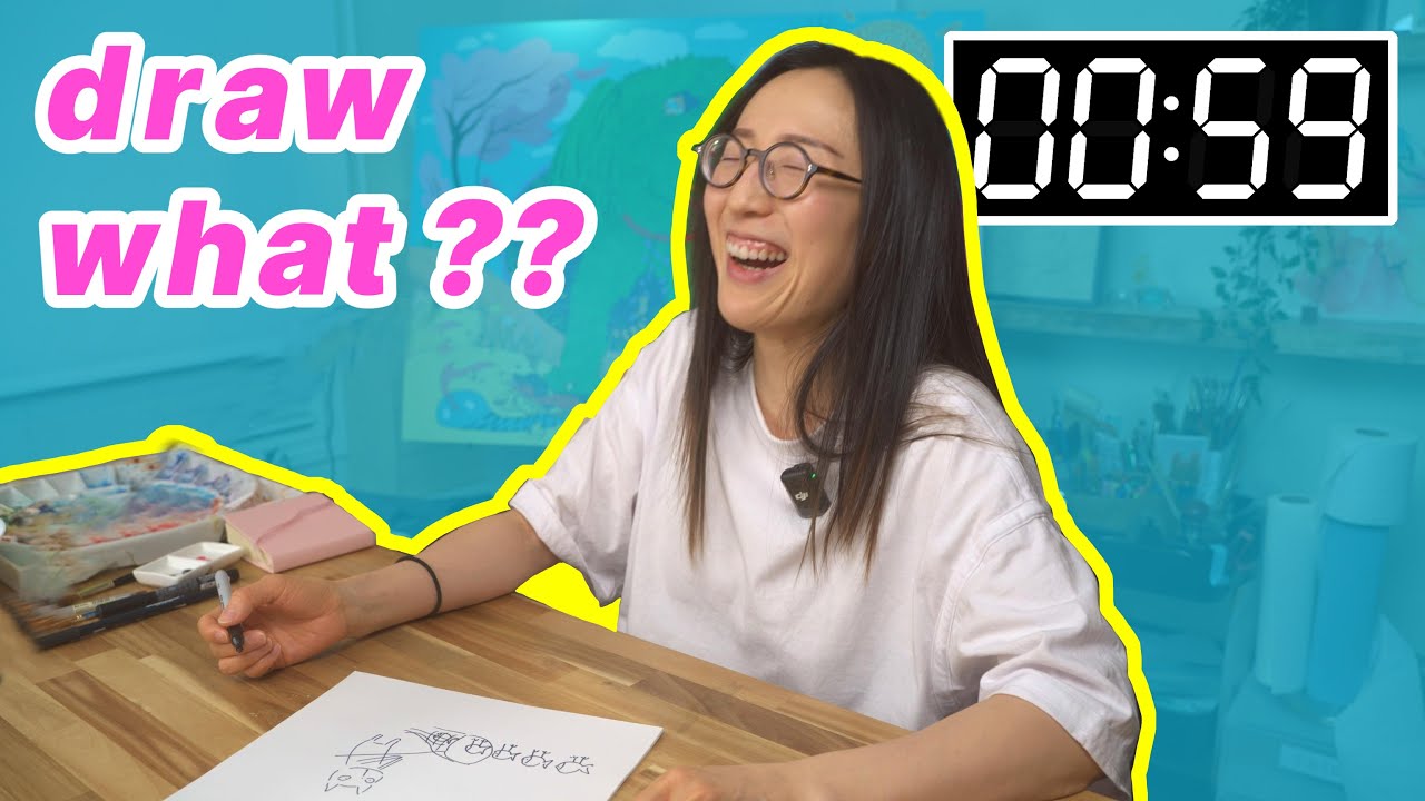 1 minute drawing challenge!! lol (random adjectives prompt)