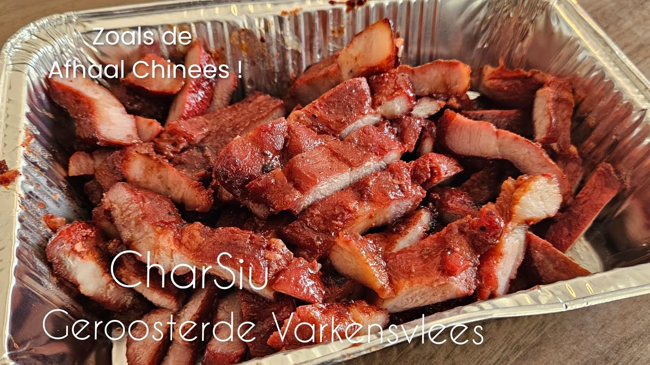 Geroosterde varkensvlees charsiu maken recept (1 van de 🇸🇷 moksi meti soorten vlees)| roasted pork|