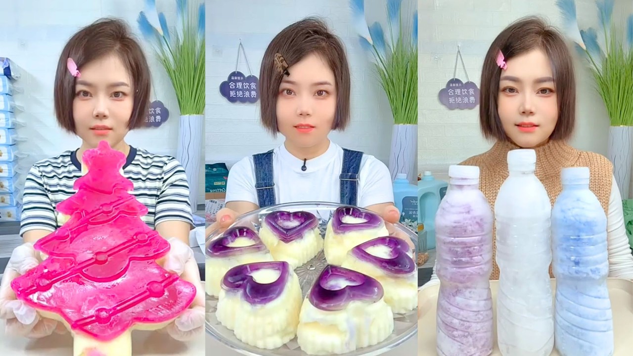 Pink Jelly Tree, Purple Center Buns, and Bottled Drinks