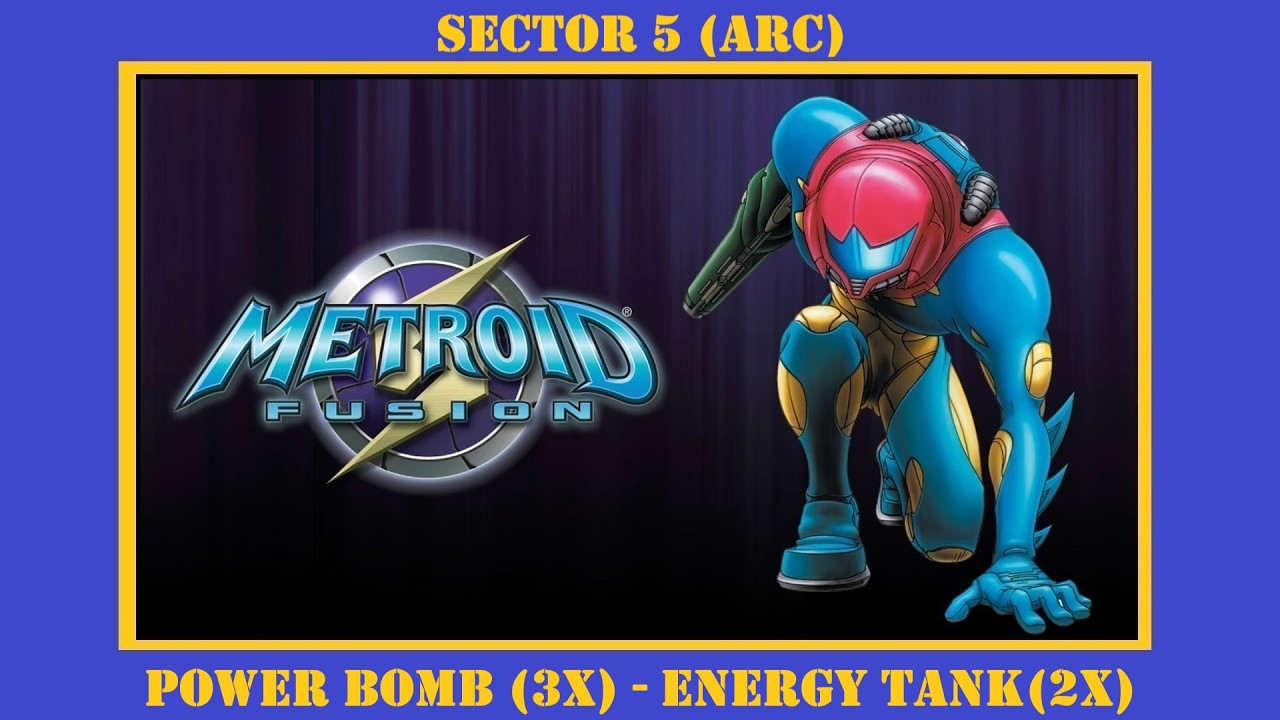 Metroid Fusion - Sector 5 (ARC) - Power Bomb (3x) - Energy Tank(2x) - 13