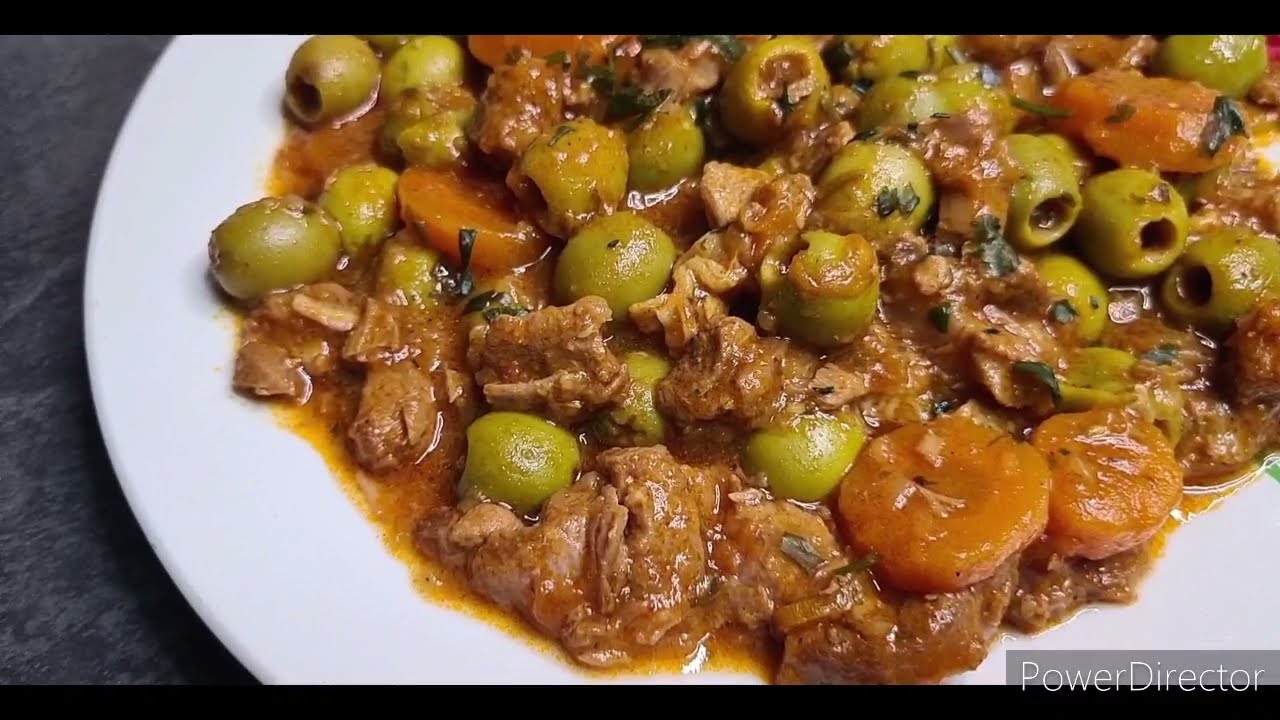 Veau en sauce carottes & olives  recette facile et rapide à préparer
