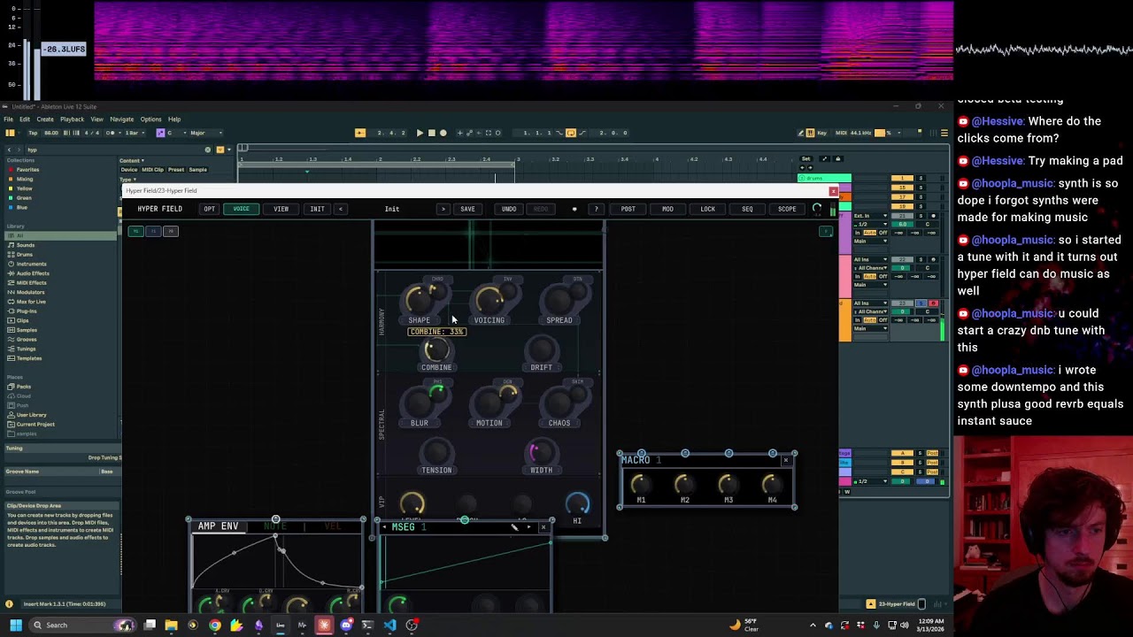 working on an ep | more hyperfield beta testing (sorry)