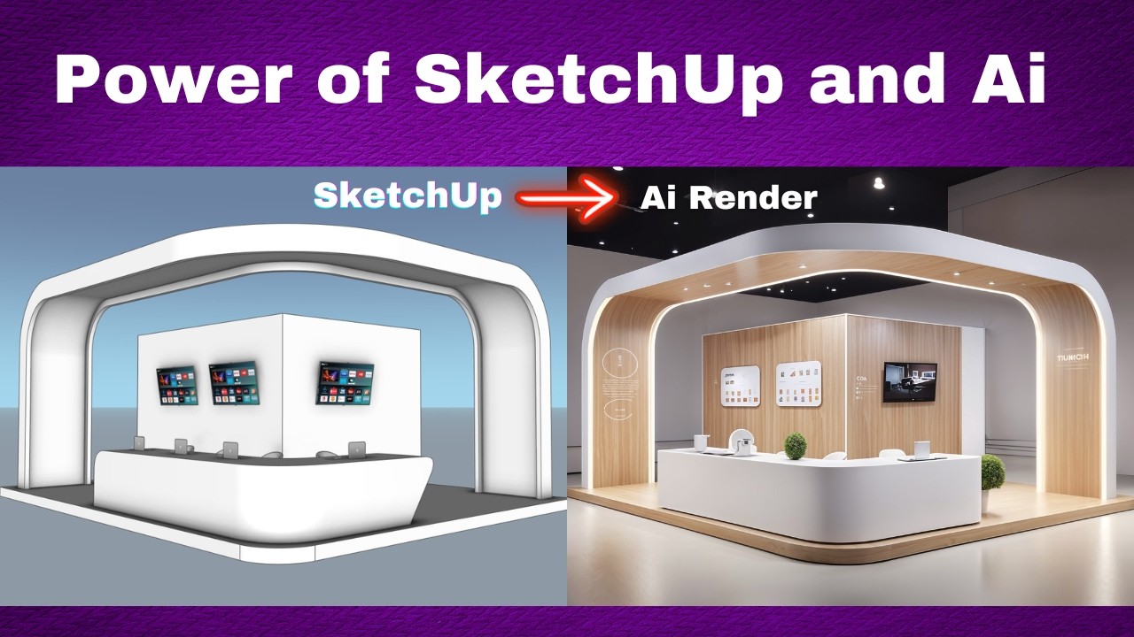 Освойте моделирование выставочного стенда в SketchUp и визуализацию с помощью ИИ за 10 минут