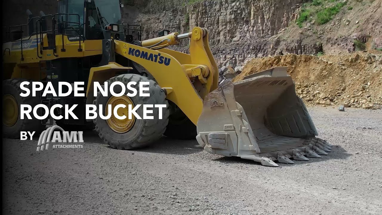 Spade Nose Rock Bucket by AMI Attachments