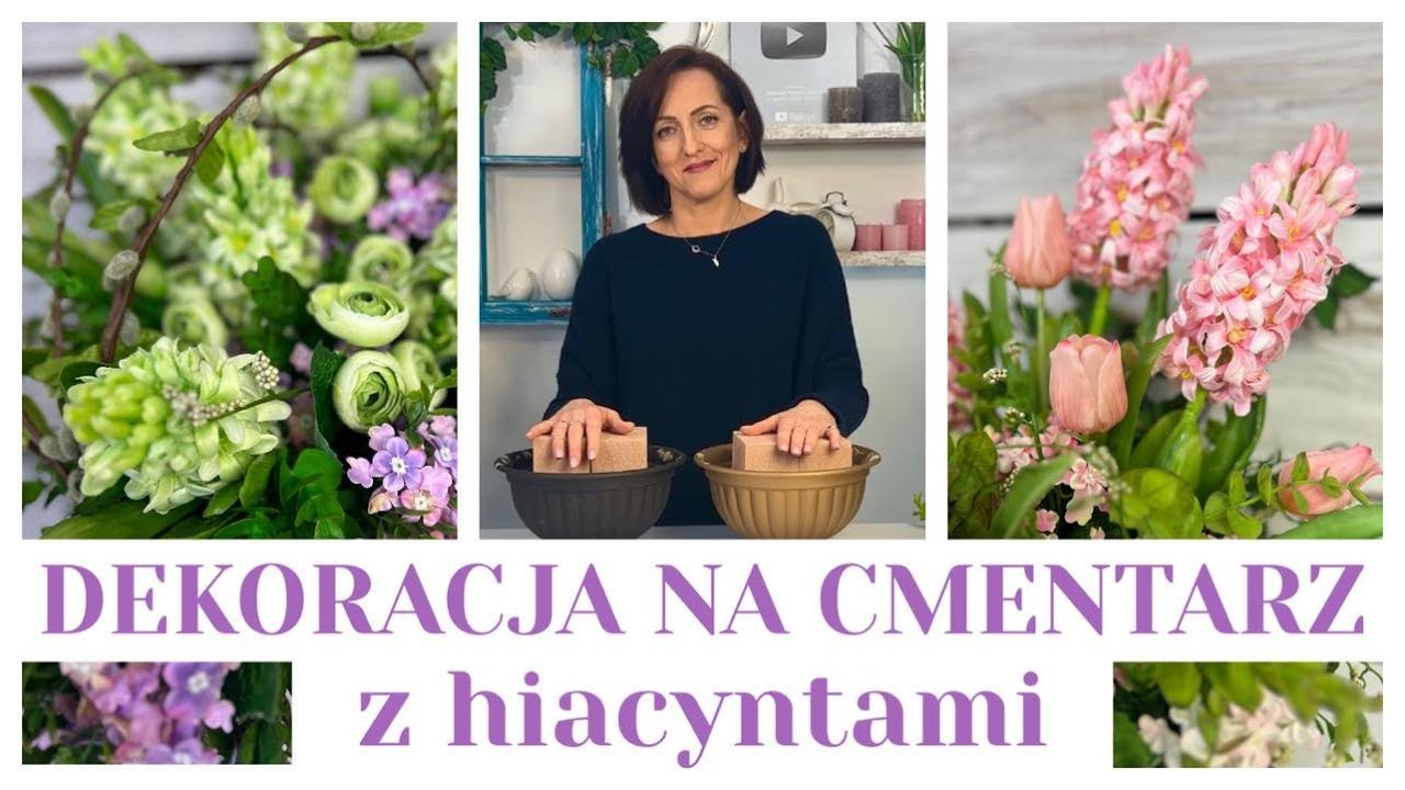 WIELKANOCNY STROIK NA CMENTARZ Z HIACYNTAMI 2 PROPOZYCJE / DEKORACJA ŚWIĄTECZNA / WIOSENNA