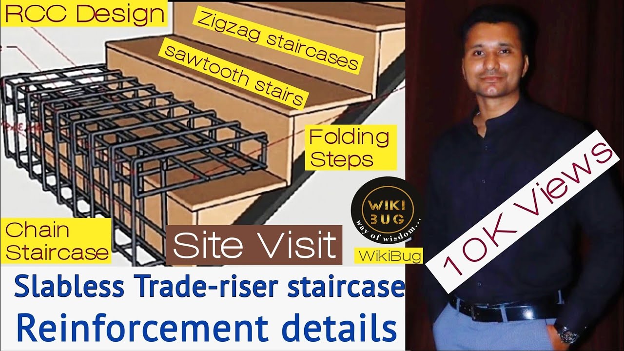slabless staircase R/f details |Zigzag chain folded sawtooth staircase complete construction procedr