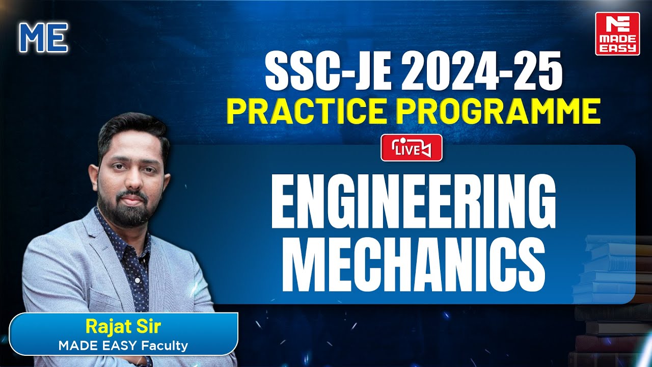LIVE SSC-JE 2024-25 Practice Programme | Engineering Mechanics | Mechanical Engineering | MADE EASY
