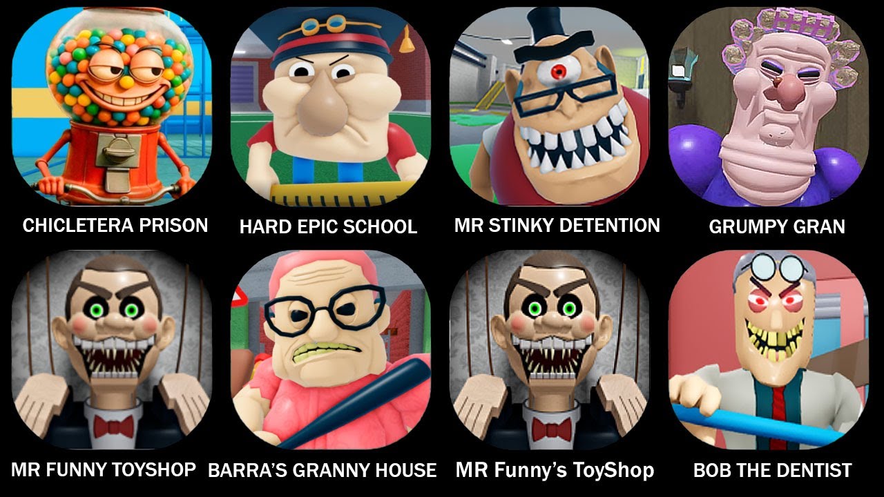 CHICLETE BICICLETA PRISON RUN OBBY, HARD EPIC  SCHOOL ESCAPE, GRUMPY GRAN SCARY OBBY,BARRA’S GRANNY