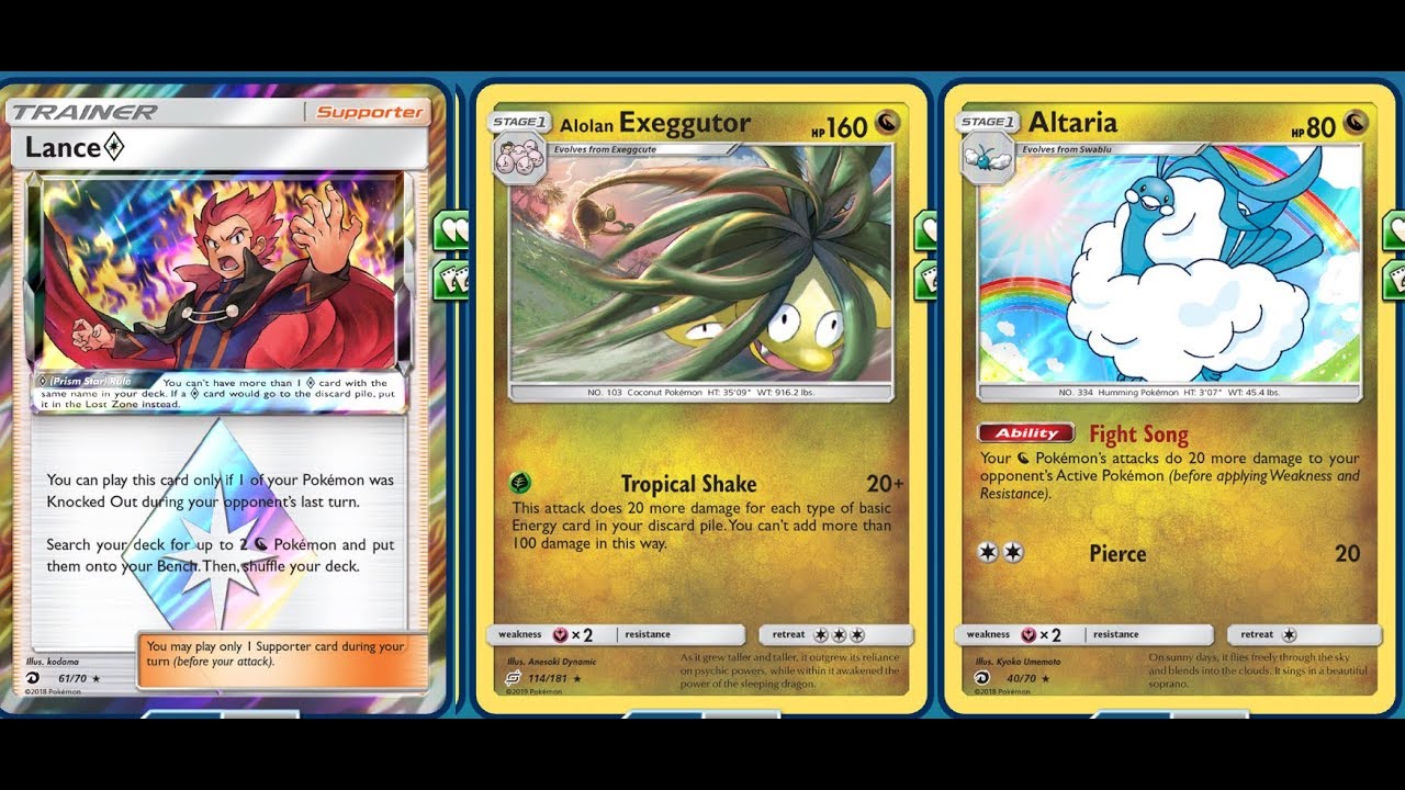 DRAGON Tropical Shake ALOLAN EXEGGUTOR Deck From Team Up, Vastly Improved Setup