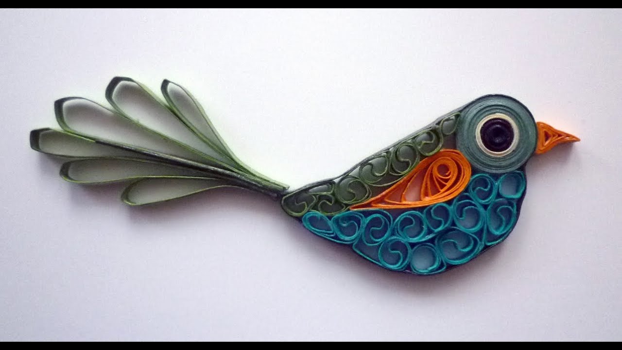 Quilled bird - Oiseau quilling - Pájaro rodó papel