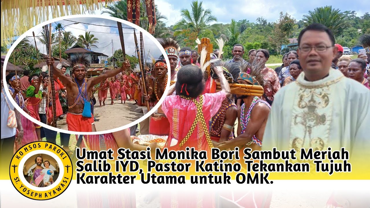 Umat Stasi Monika Bori Sambut Meriah Salib IYD, Pastor Katino Tekankan 7 Karakter Utama untuk OMK.