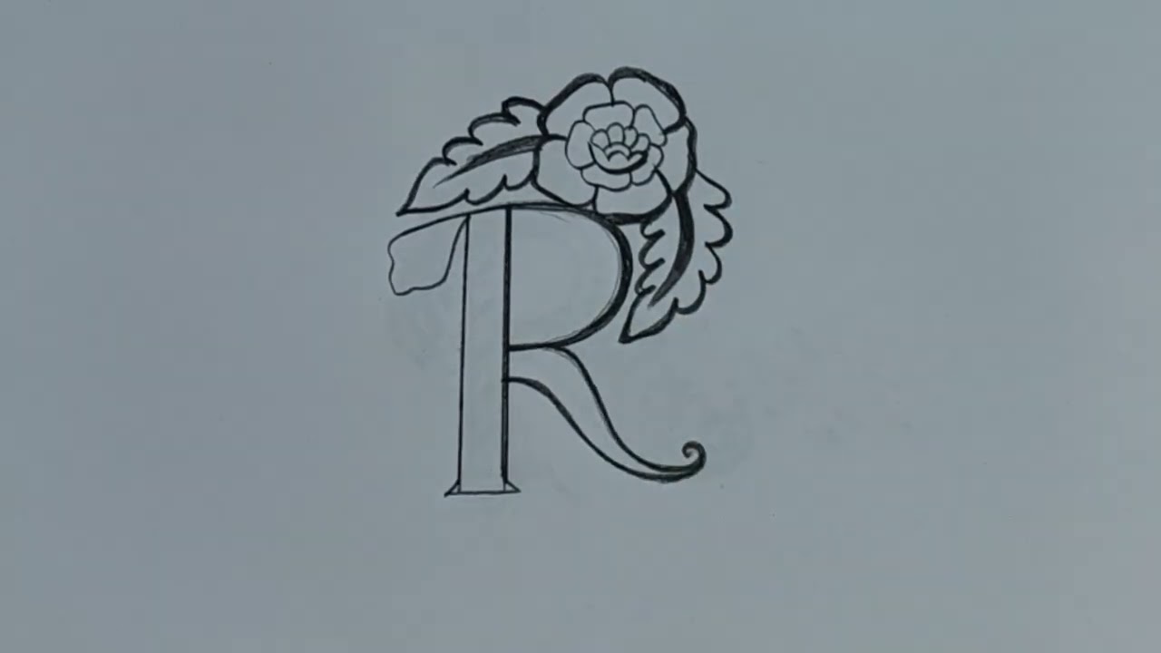 Best tattoo drawing with pencil || simple drawing || Alphabet R pencil art || how to draw  letter R
