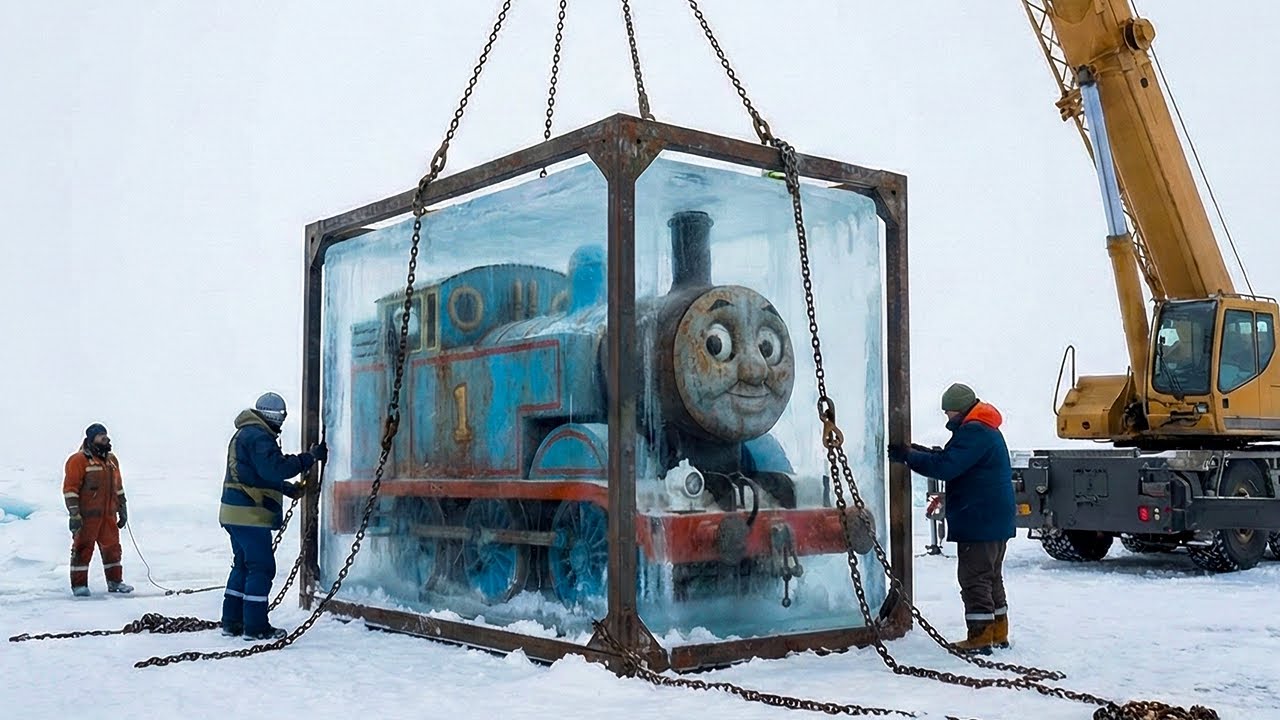 FROZEN in an Ice Block! Incredible Thomas Train Rescue & Restoration