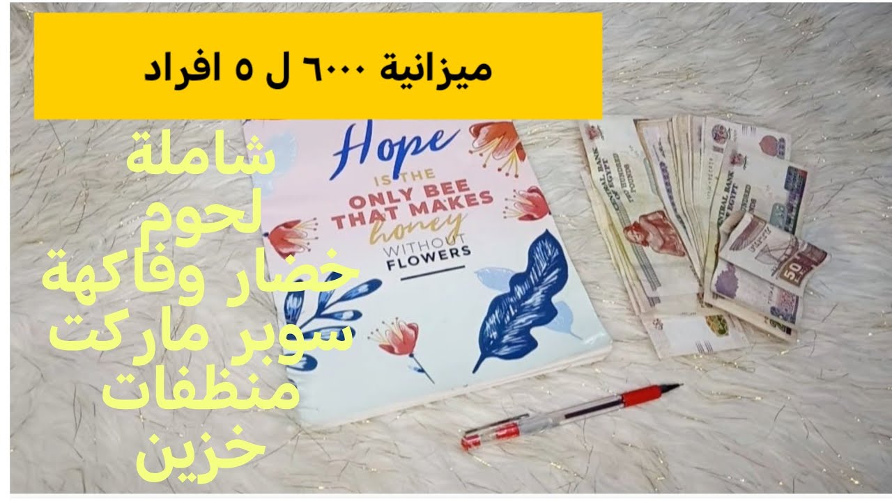 ميزانية ٦٠٠٠ جنيه لاسرة ٥ افراد مع توفير ١٠٠٠ جنيه