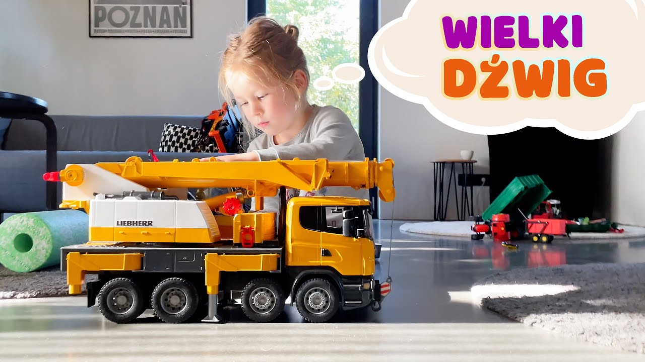 Wielki jeżdżący dźwig - Żuraw #Bruder Liebherr w Akcji! #kidsvideos