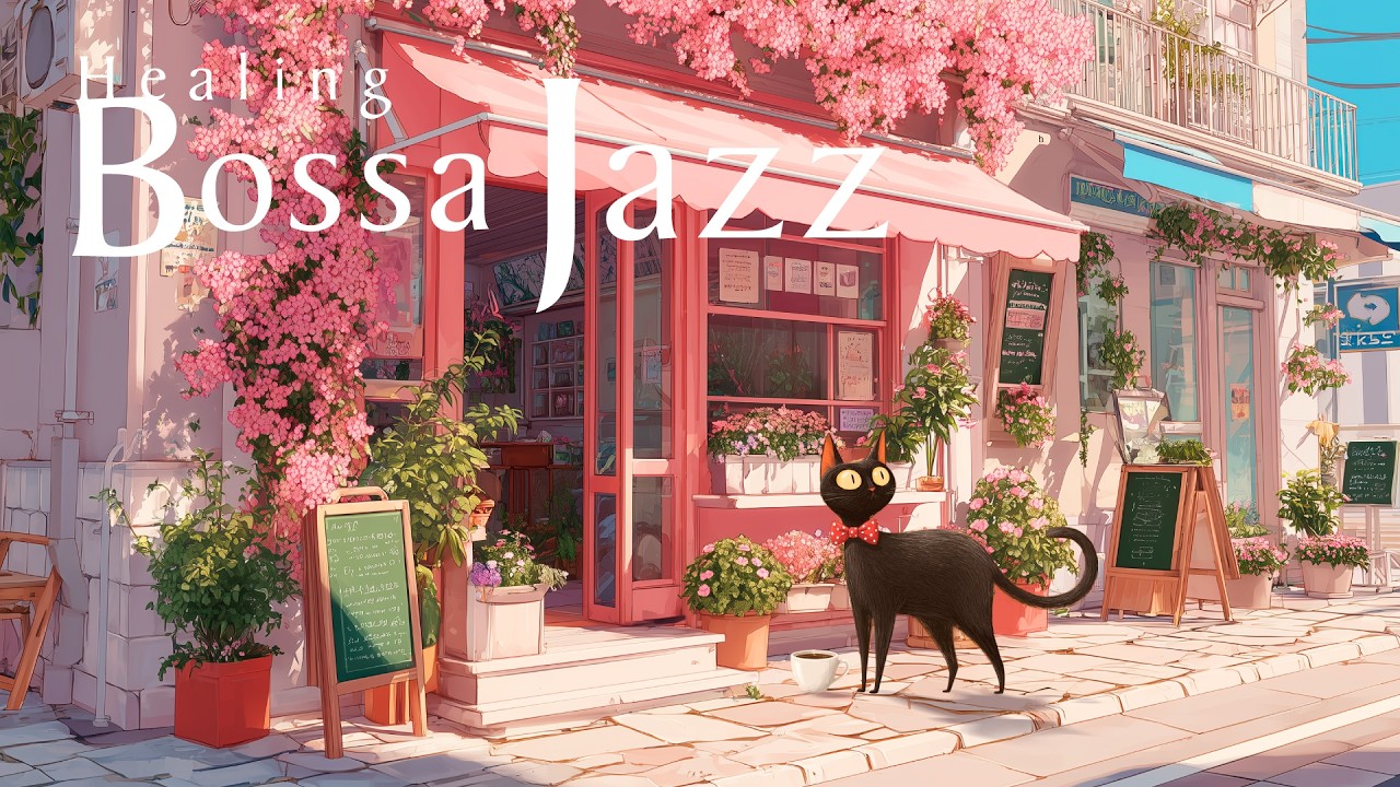 Spring Breeze & Black Cat's Cafe Terrace: Relaxing Bossa Nova BGM for a Perfect Afternoon