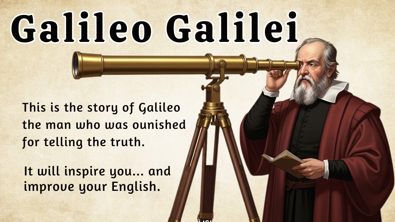 The Full Story of Galileo Galilei || Learn English Through Biography Level 3🔥|| Improve Your English