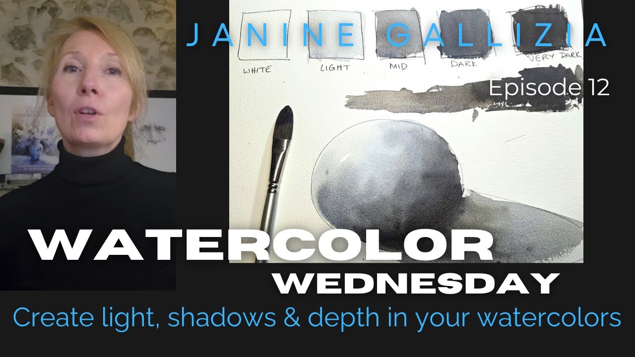 How to create light, shadow & depth in your watercolors! - Watercolor Wednesday - Ep 12 #watercolor