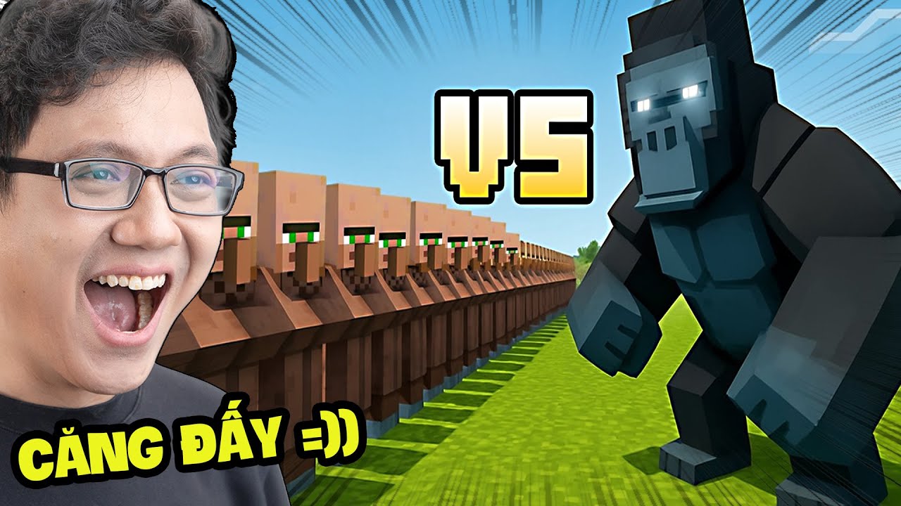 100 Người VS 1 Khỉ Gorilla, Ai Thắng?? (trong Minecraft)