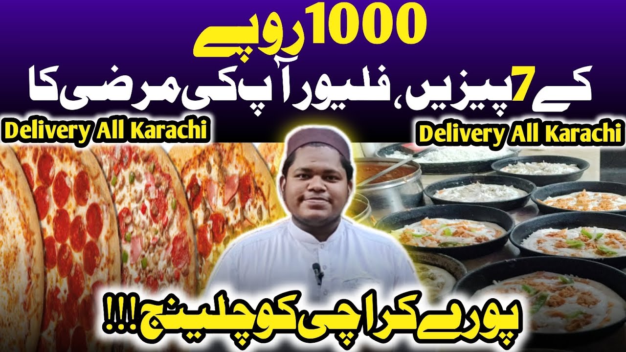 1000Rupee Ky 7Pizza Pore Karachi Ko Challenge || Saim Ahmed 1 || Delivery All Karachi