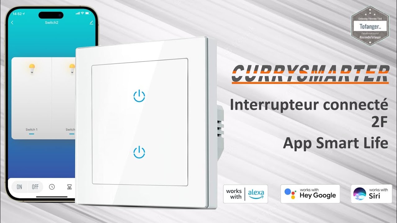 CURRYSMARTER Переключатель с подключением к Wi-Fi для Alexa и смартфона — приложение Smart Life