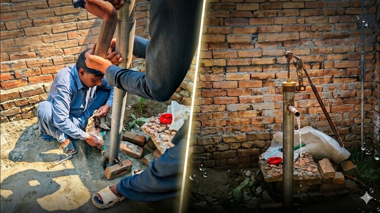 How Rural Pakistan Installs a Hand Water Pump | Layyah Punjab | Silent Vlog