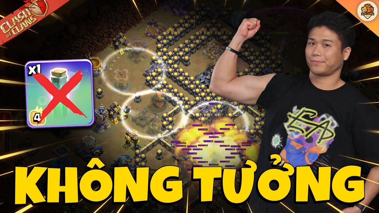 Hiroya Hỏa Cầu Giữa Base Không Tưởng Chấp Tàng Hình TH18 Attack Clash of clans | Akari Gaming