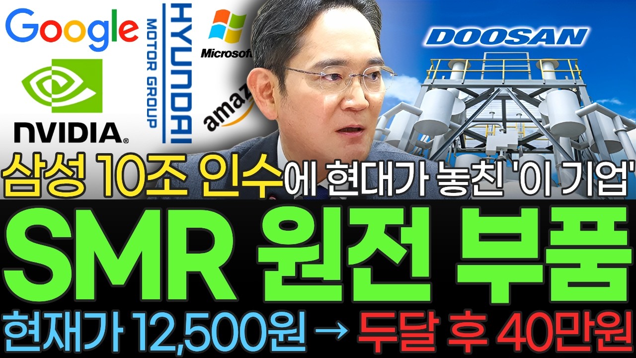 [주식] 삼성 10조 초대형 전격 인수에 현대 두산이 놓쳐버린 SMR 원전 부품 전세계 1위 '이 기업' 구글 메타 아마존에 핵심부품 공급하는 '이 종목' 꼭 사모으세요 [불사개]