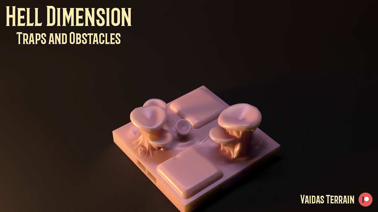 Printable 3d terrain - Hell Dimension: Traps and Obstacles - Model 3