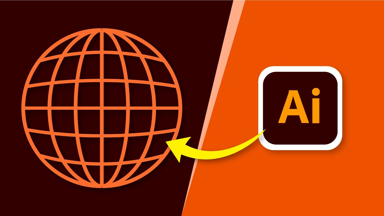 ILLUSTRATOR Trick To Make Globe Icon in 2 Minutes!